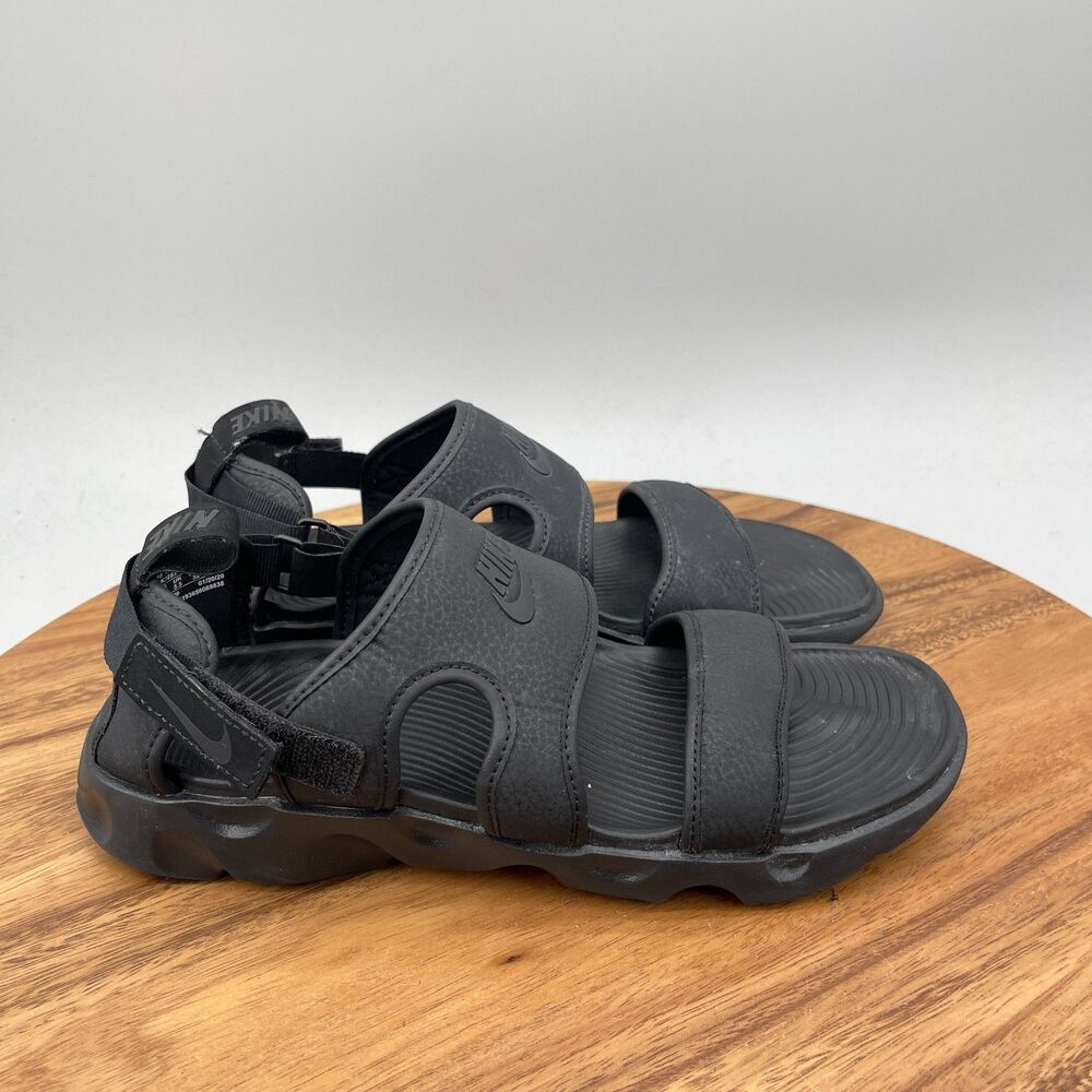 Nike Owaysis Sandals Womens Size 8 Triple Black Open Toe Sport Walking Shoes